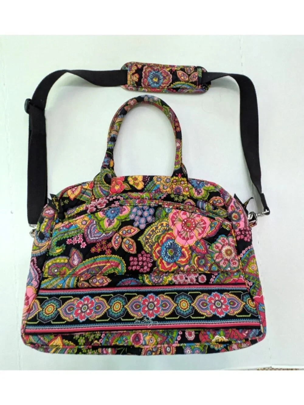 Vera Bradley Quilted Commuter Bag Tote Symphony in Hue Top Handle and Strap